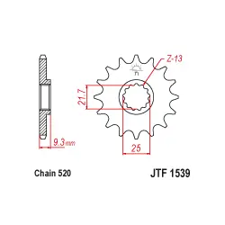 Legjobb ár JTF1539 első lánckerék