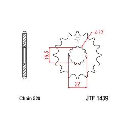 Gyors szállítás JTF1439 első lánckerék