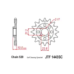 Kedvezményes ár JTF1443 első lánckerék