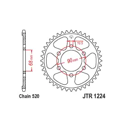 Ingyenes szállítás JTR1224 Hátsó lánckerék