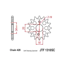 Biztonságos fizetés JTF1310 első lánckerék