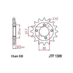 JTF1309 első lánckerék Azonnali szállítás