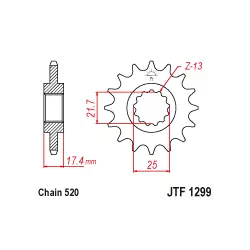 JTF1299 első lánckerék Biztonságos fizetés