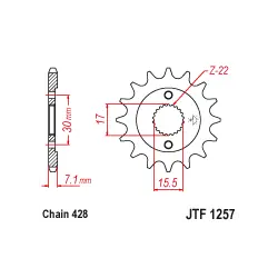 Azonnal elérhető JTF1257 első lánckerék