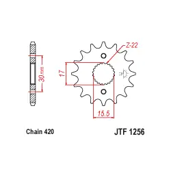 Kiárusítás JTF1256 első lánckerék