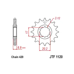 Legkelendőbb JTF1120 első lánckerék