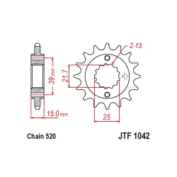 Utolsó esély JTF1042 első lánckerék