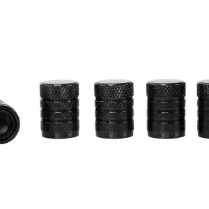 Bestseller Alumínium szelepsapkák műanyag menetes betéttel, 5 db, fekete színben