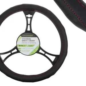 Kormányvédő PU 39-41 cm "L", perforált markolatok, fekete + piros szálakkal Akciós ár