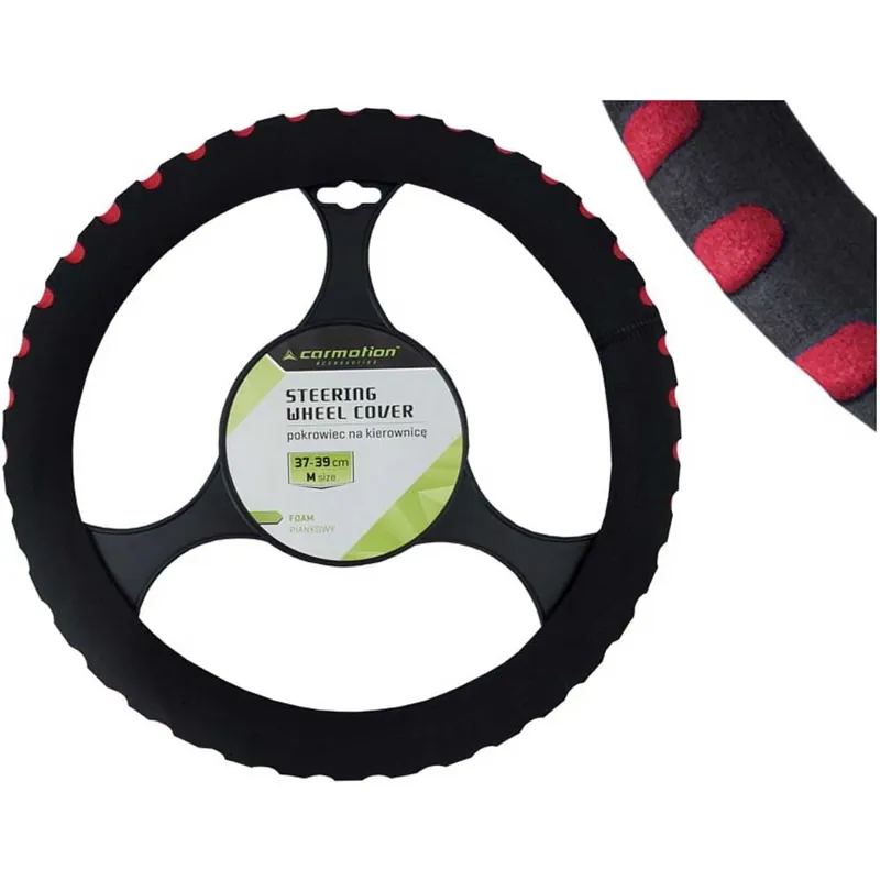 Szivacsos kormányvédő fekete - piros Akciós ár