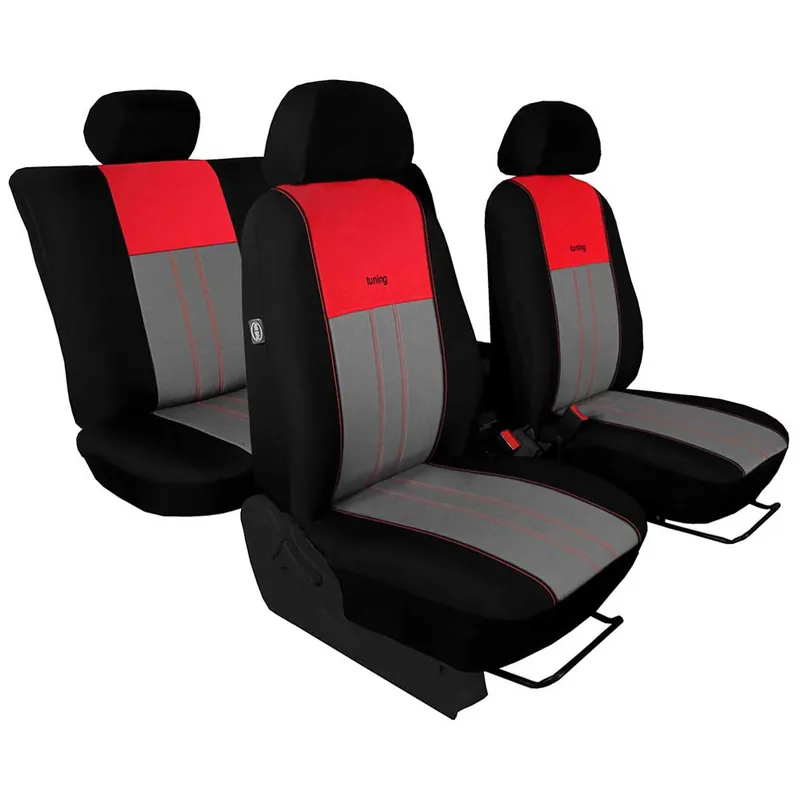 Univerzális Szürke-Piros üléshuzat Tuning Due Szezonális akció