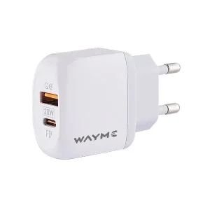 WAYME hálózati töltő 20W USB-C PD + QC3.0 Gyors kiszállítás