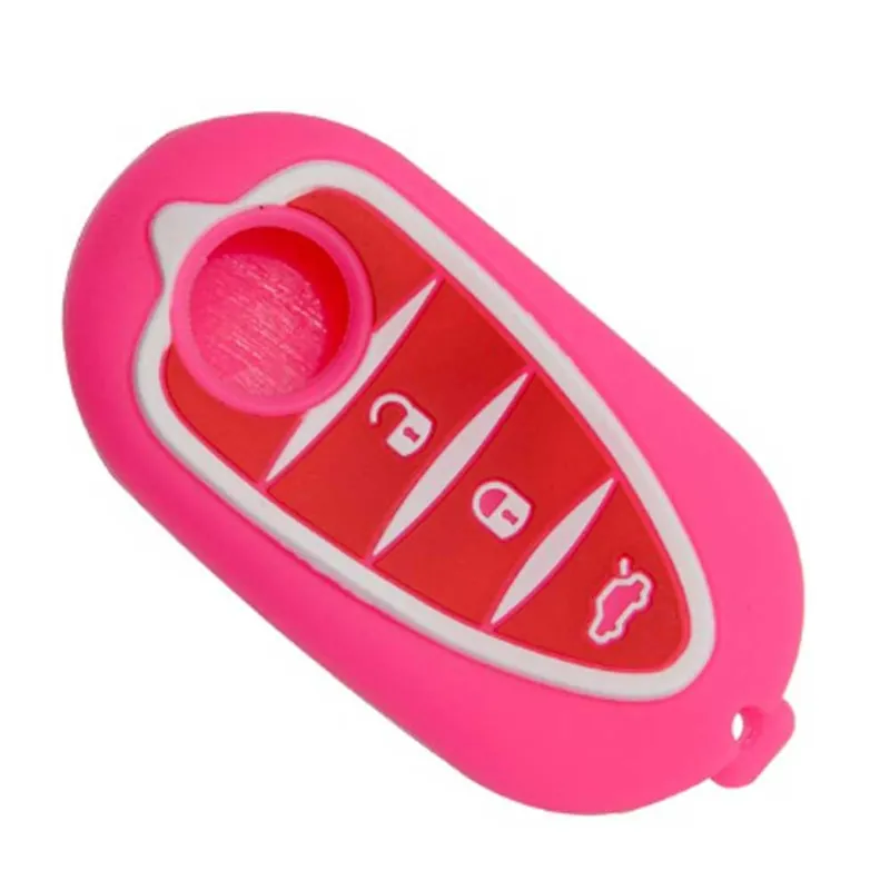 Alacsony ár Alfa Romeo 3 gombos szilikon tok - Rózsaszín