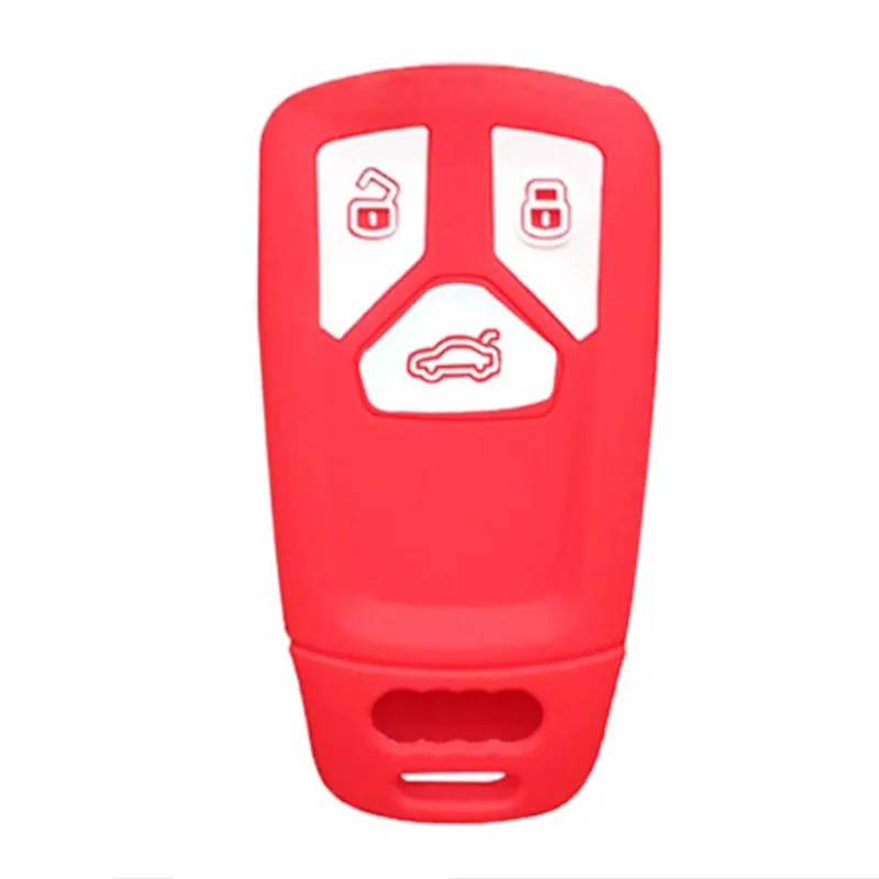 Újdonság Audi 3 gombos szilikon tok - Piros