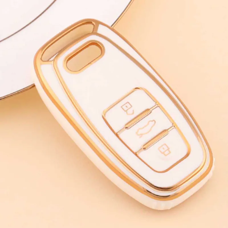 Audi kulcs TPU tok 3 gombos - Fehér Gyors kiszállítás