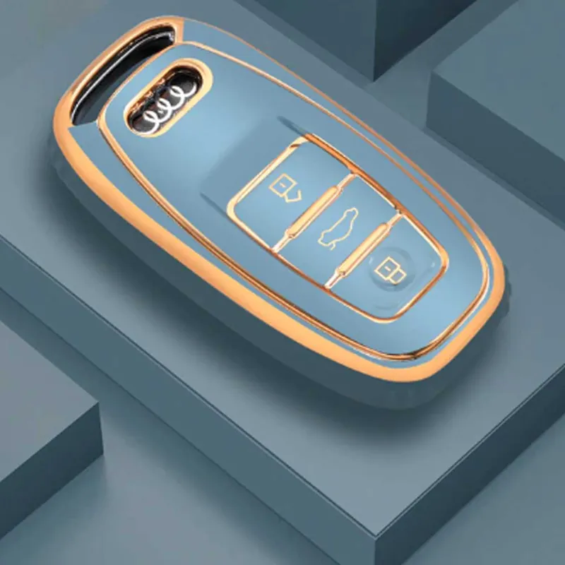 Szuper ajánlat Audi kulcs TPU tok 3 gombos - Szürke