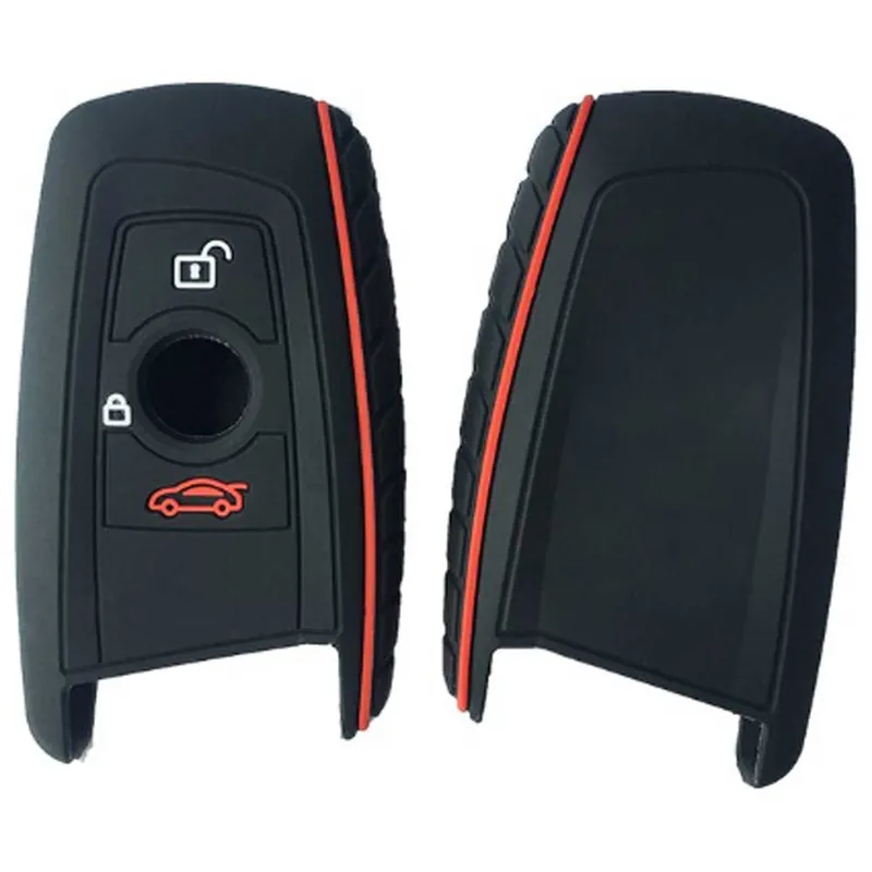 Különleges ajánlat BMW kulcs szilikon tok 3 gombos Fekete/piros