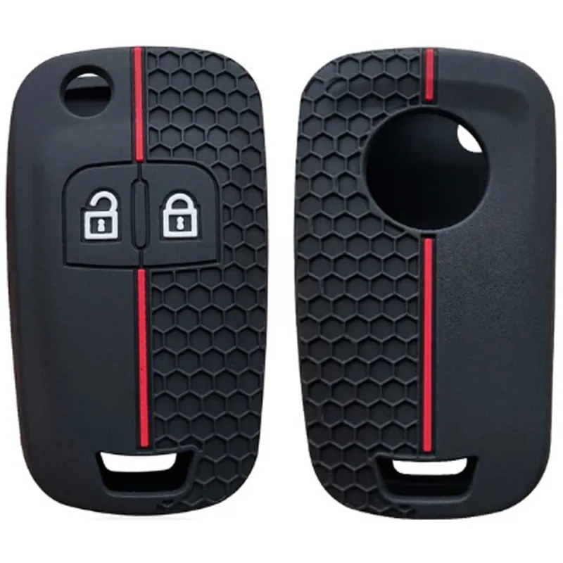 Olcsóbb Chevrolet kulcs szilikon tok 2 gombos Piros