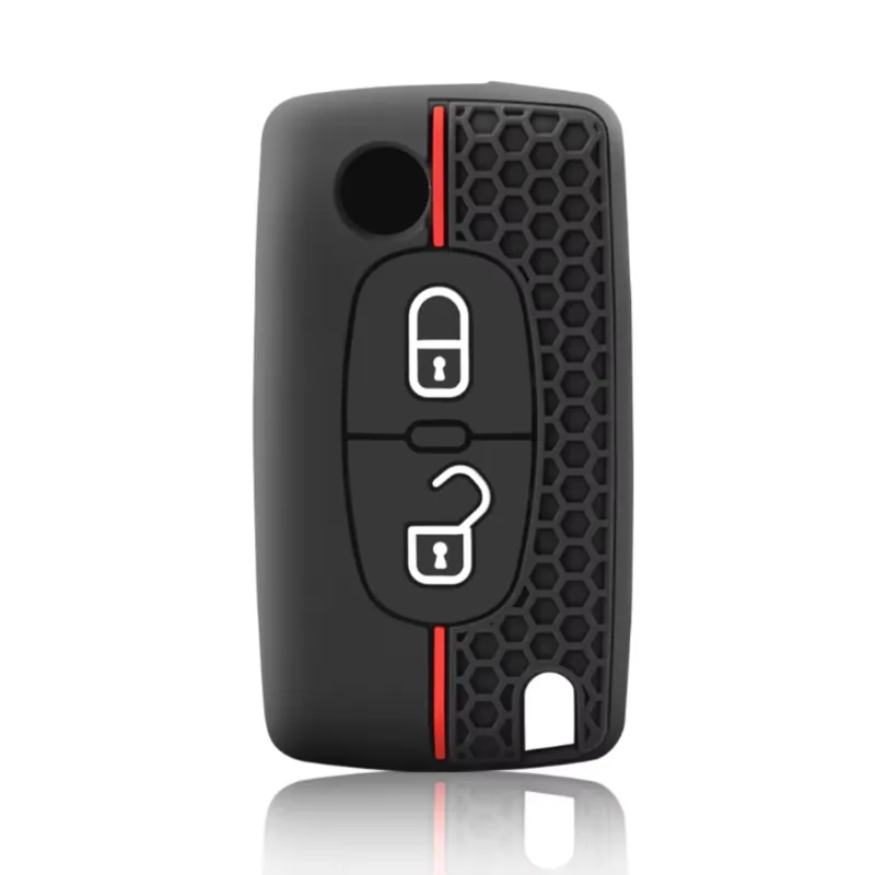 Citroen 2 gombos szilikon tok Fekete-Piros Outlet