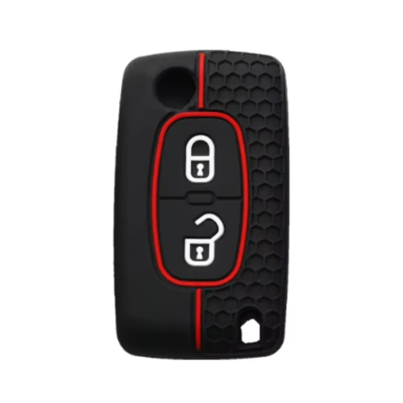 Végkiárusítás Citroen 2 gombos szilikon tok Fekete-Piros