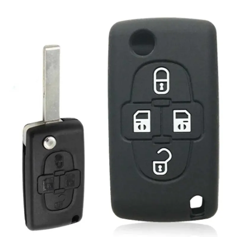 Citroen 4 gombos szilikon tok - Fekete Prémium