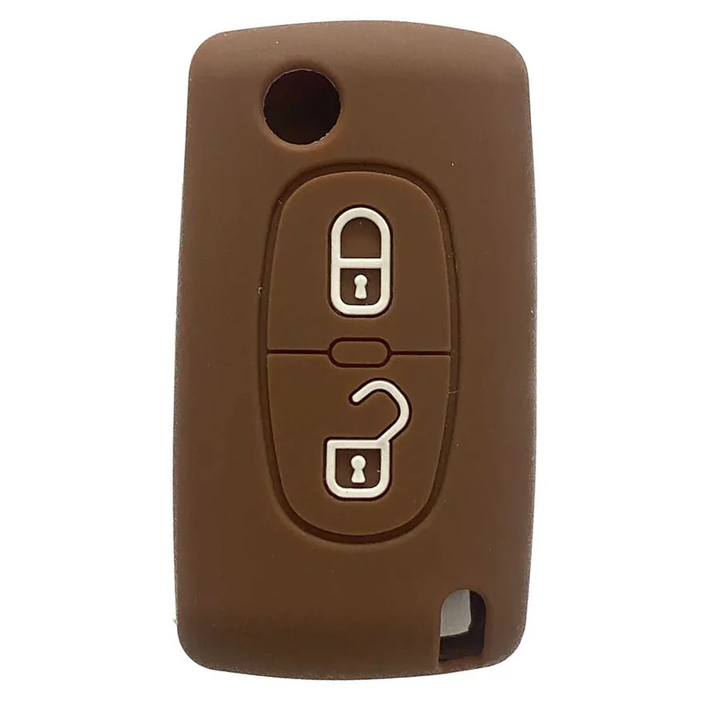 Citroen kulcs szilikon tok 2 gombos - Barna Expressz kézbesítés
