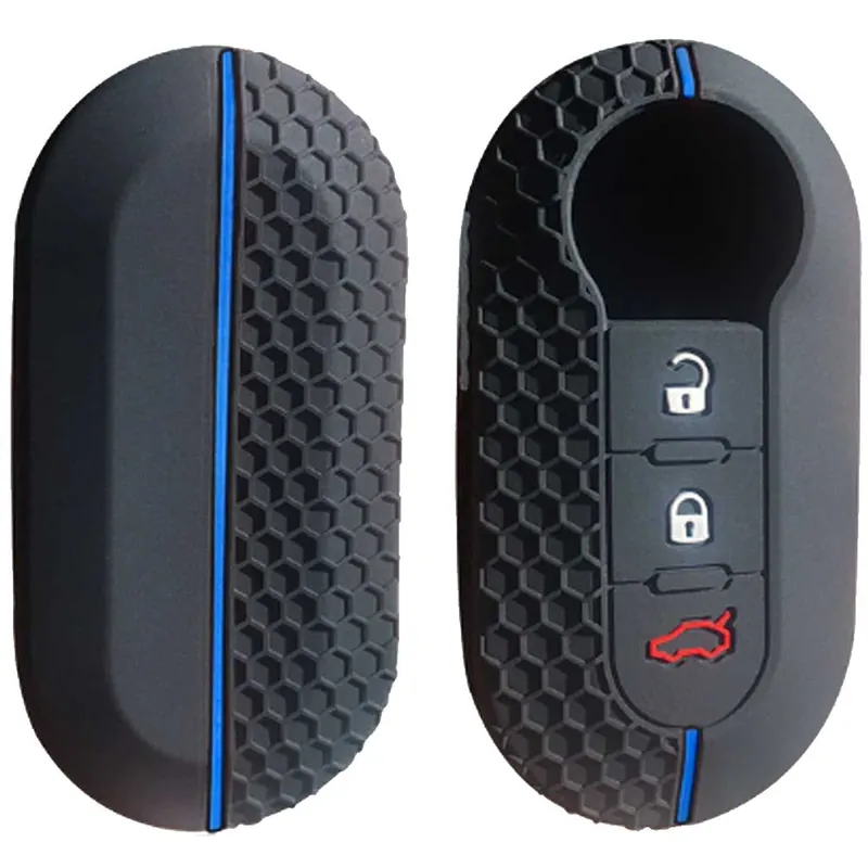 Fiat kulcs szilikon tok 3 gombos Kék Végkiárusítás