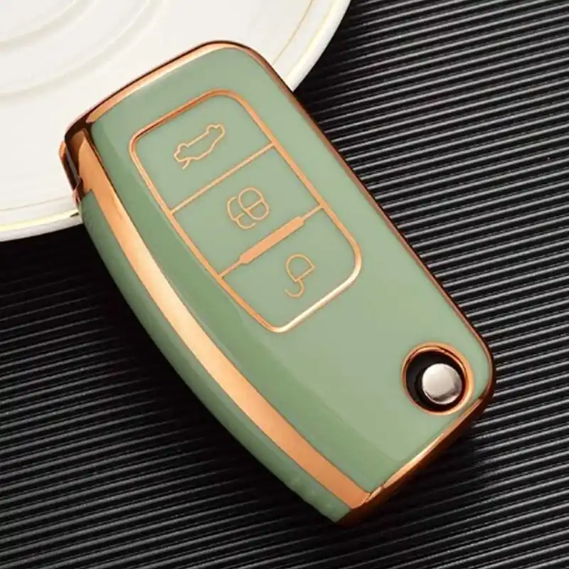 Újdonság Ford kulcs TPU tok 3 gombos - Zöld