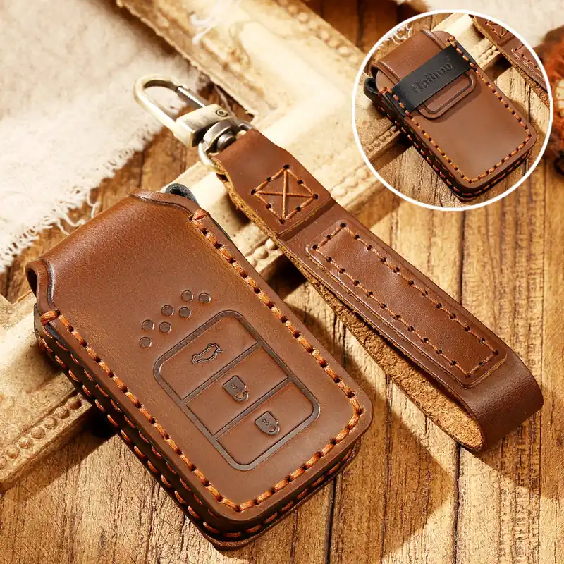 Honda 3 gombos bőr kulcs tok Barna Szuper ajánlat