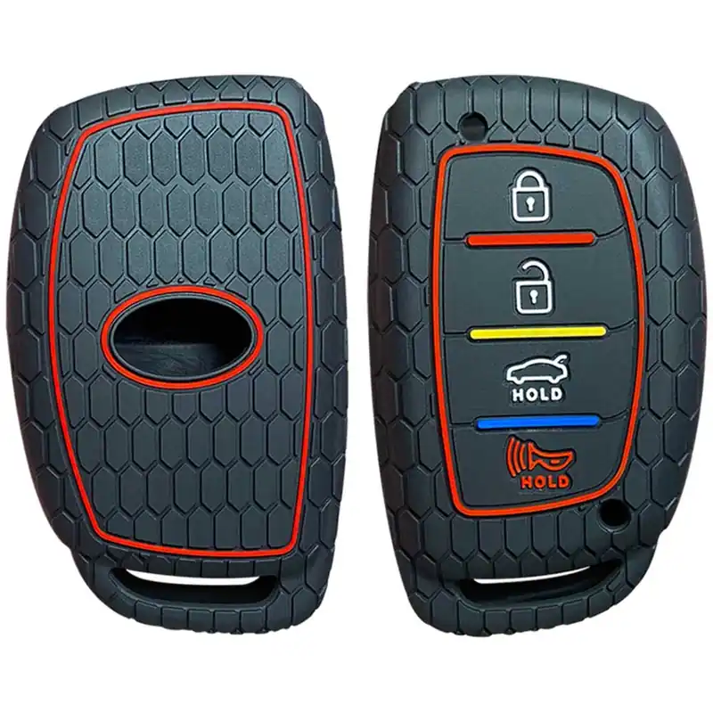 Hyundai kulcs szilikon tok 4 gombos Fekete Alacsony ár