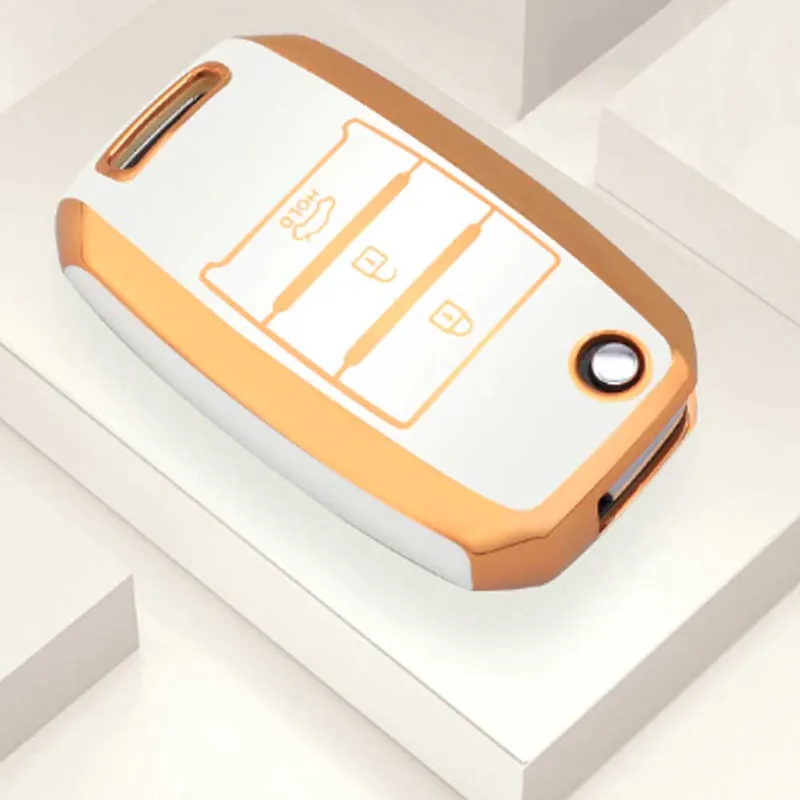 Exkluzív ajánlat Kia kulcs TPU tok 3 gombos - Fehér