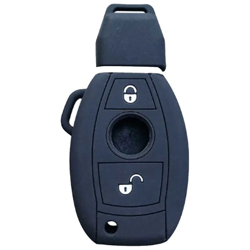 Mercedes kulcs szilikon tok 2 gombos fekete Szuper akció