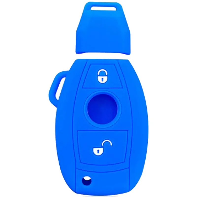 Legkelendőbb Mercedes kulcs szilikon tok 2 gombos kék