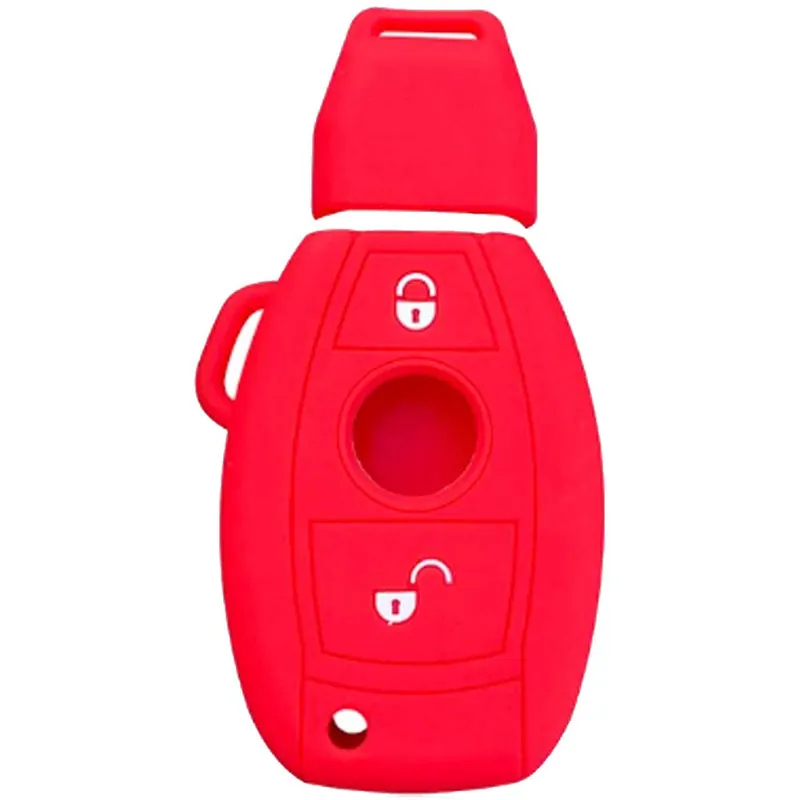Azonnal elérhető Mercedes kulcs szilikon tok 2 gombos piros