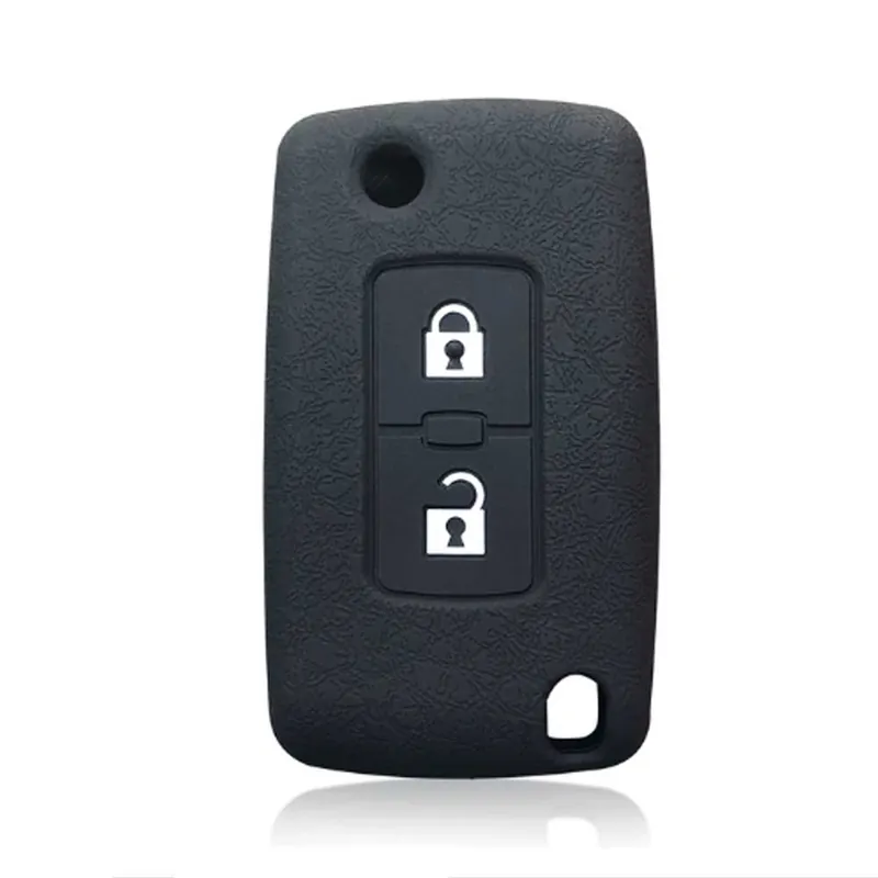 Biztonságos fizetés Mitsubishi 2 gombos szilikon tok - Fekete