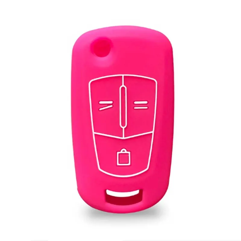 Opel 3 gombos szilikon tok - Pink Szuper akció