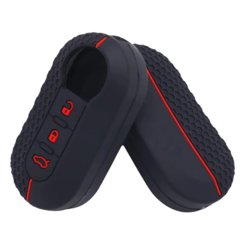 Legjobb ár Peugeot 3 gombos szilikon tok Fekete-Piros