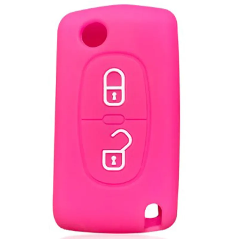 Peugeot kulcs szilikon tok 2 gombos - Pink Gyors szállítás