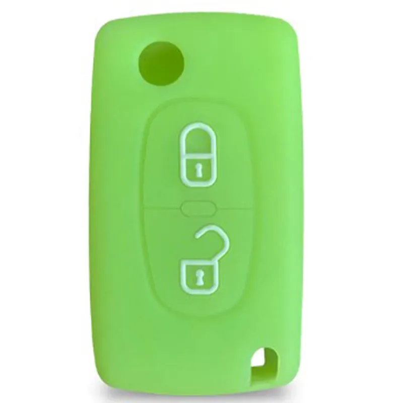 Kedvezményes ár Peugeot kulcs szilikon tok 2 gombos - Zöld