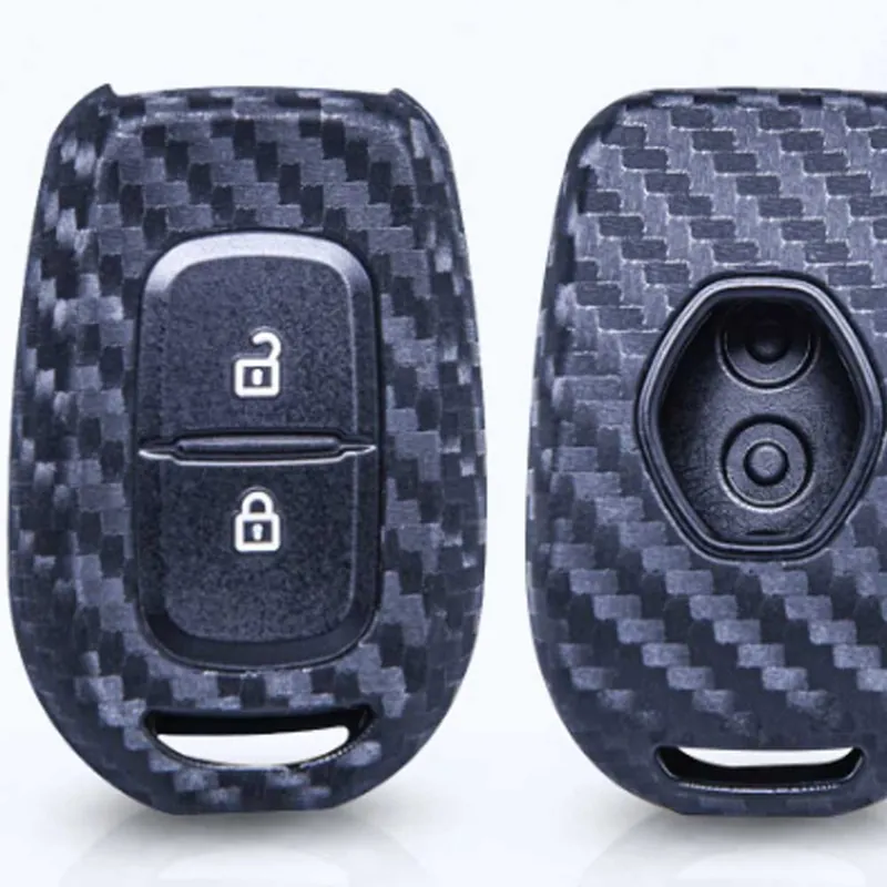 Renault 2 gombos szilikon tok - Fekete / Carbon Outlet