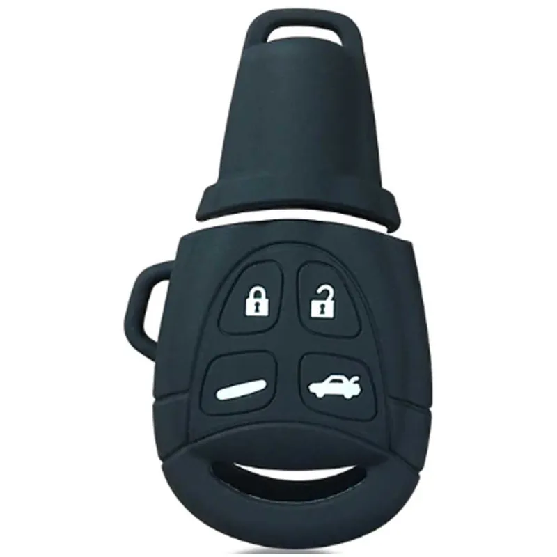 Azonnali szállítás Saab kulcs szilikon tok 4 gombos fekete