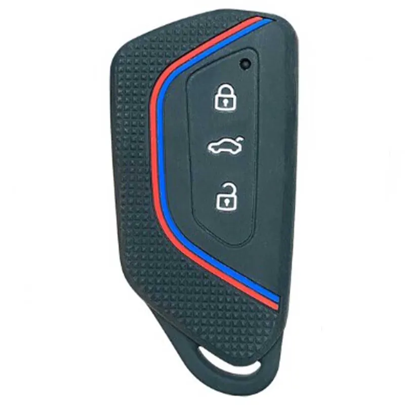 Seat kulcs szilikon tok 3 gombos - Piros Kedvezmény