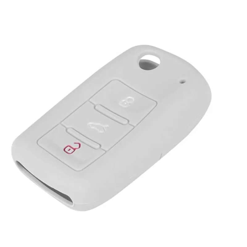 Biztonságos vásárlás Skoda 3 gombos szilikon tok - Szürke