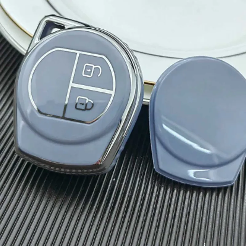 Ne maradj le Suzuki 2 gombos TPU kulcstok - Kékesszürke