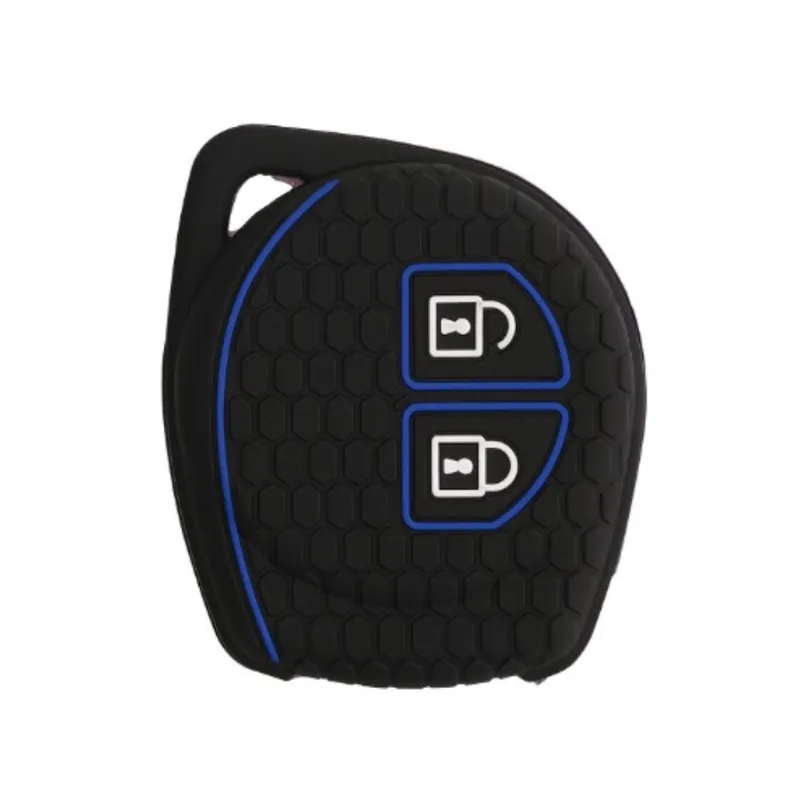 Olcsó Suzuki kulcs szilikon tok 2 gombos Fekete-kék