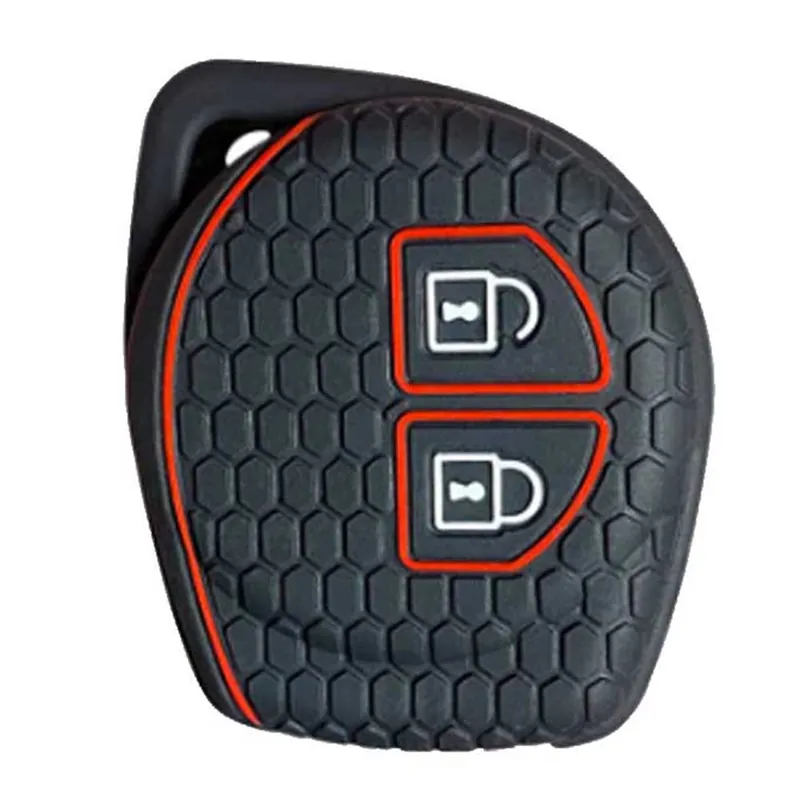 Nézd meg most Suzuki kulcs szilikon tok 2 gombos Fekete-piros