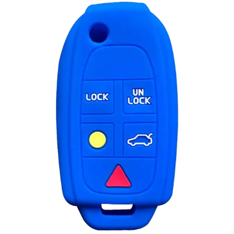 Kedvezményes ár Volvo kulcs szilikon tok 5 gombos Kék