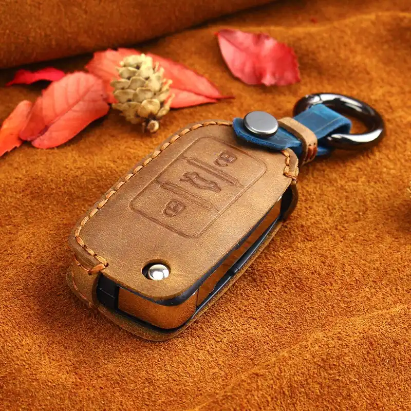 VW bicskakulcs bőr tok 3 gombos Prémium