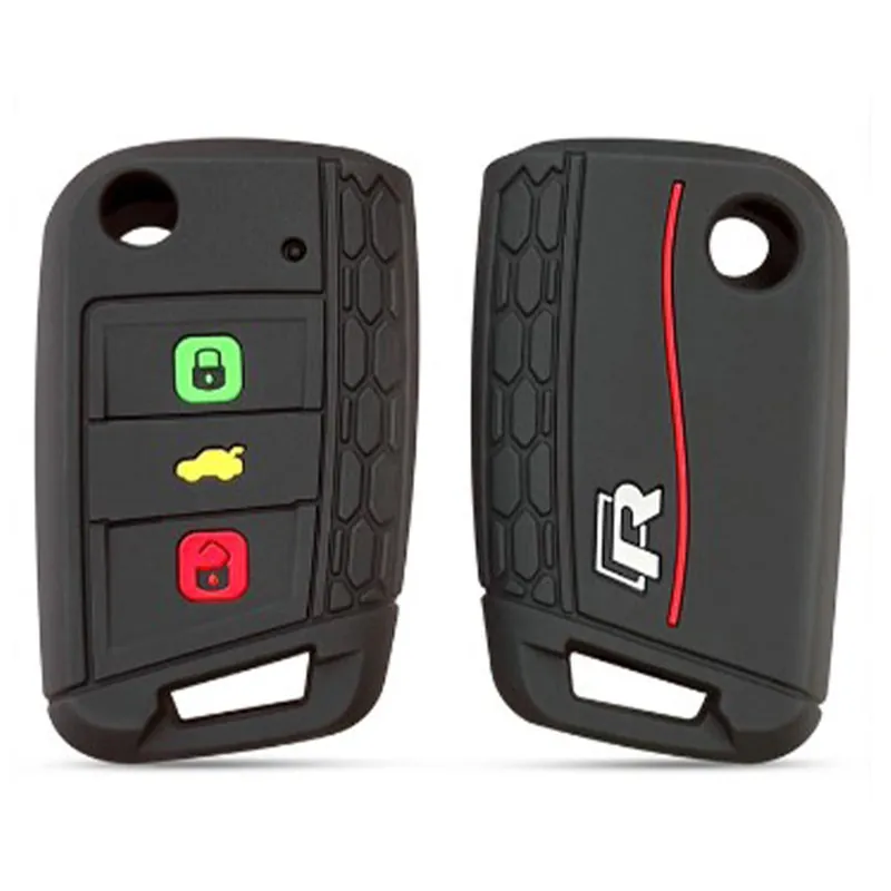 Biztonságos vásárlás VW kulcs szilikon tok 3 gombos - Fekete