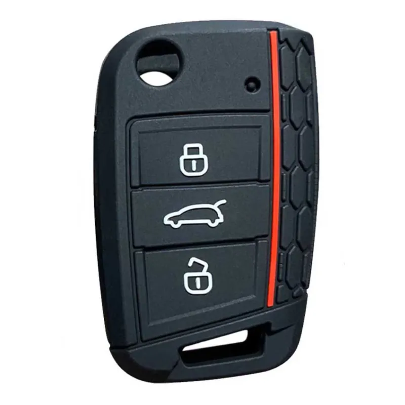 Alacsony ár VW kulcs szilikon tok 3 gombos Fekete